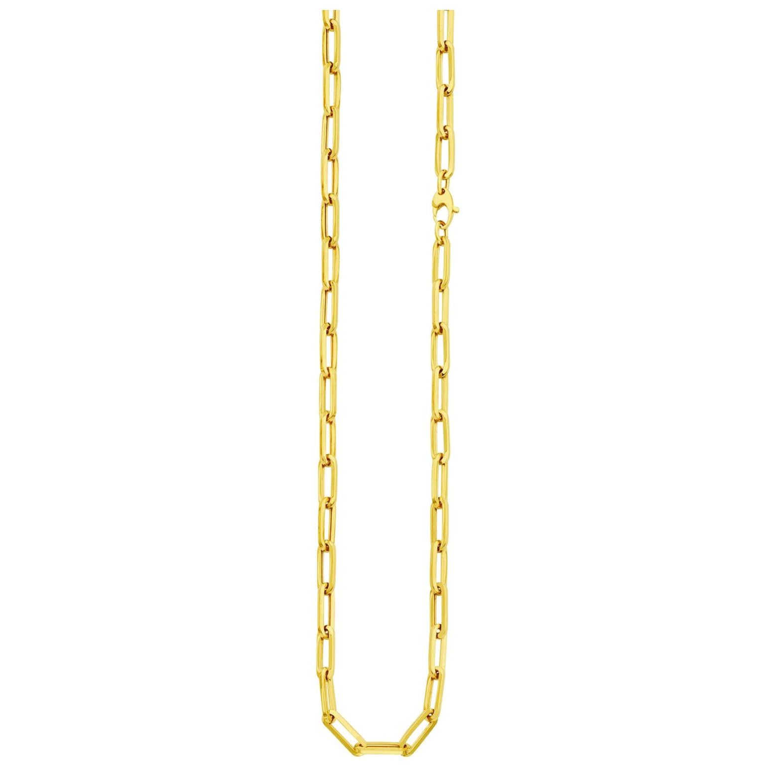 Paperclip Necklace 18k Yellow Gold 18.0inches Long For Sale