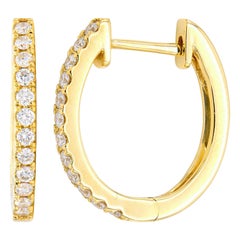 Classic Yellow Gold and Diamond Hoops