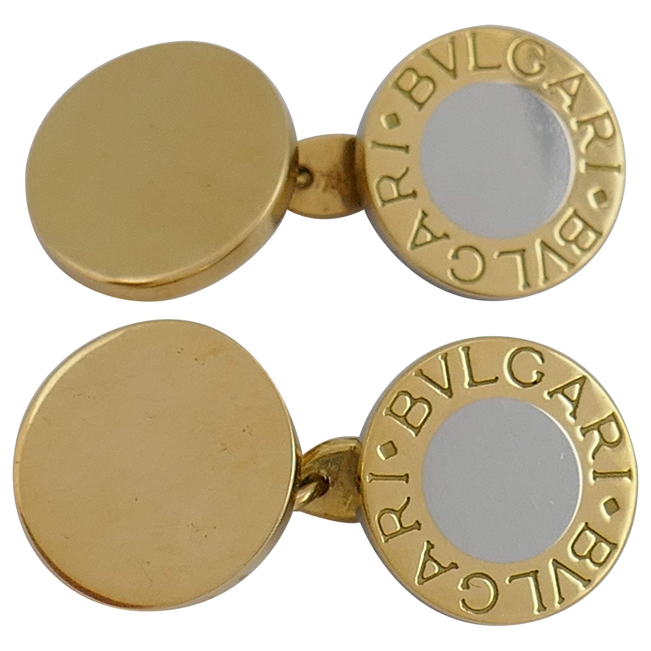 Vintage Bulgari Cufflinks Bvlgari Bvlgari Gold Steel