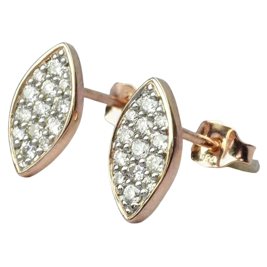 Marquise Diamond Earrings in 18k Rose Gold, Yellow Gold, White Gold.

These Dainty Stud Earrings are made of 18k solid gold featuring shiny brilliant round cut natural diamonds set by master setter in our studio. Simple but unique, elegant and easy