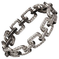 Antique French, Early 20th Century, Old Cut Diamond and Platinum Bracelet, Circa 1920s