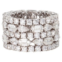 Einzigartiger Multi-Shape Wide Diamond Band Ring