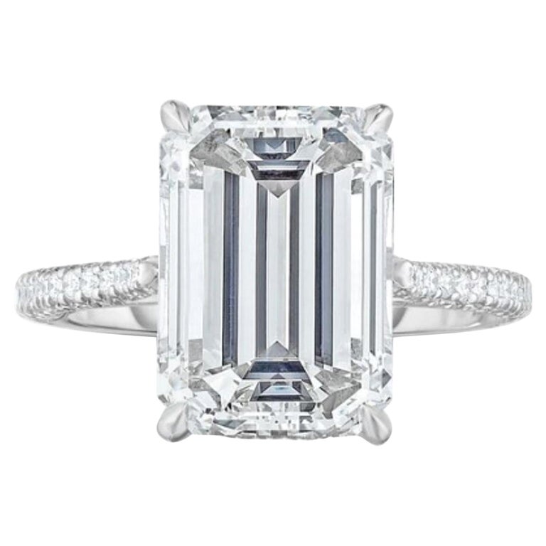 Long Dimond Rings GIA Certified 1.40 Carat Diamond Long Eemerald Cut Natural Diamond Ring ...