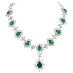 Emilio Jewelry 66,00 Karat Smaragd-Diamant-Halskette
