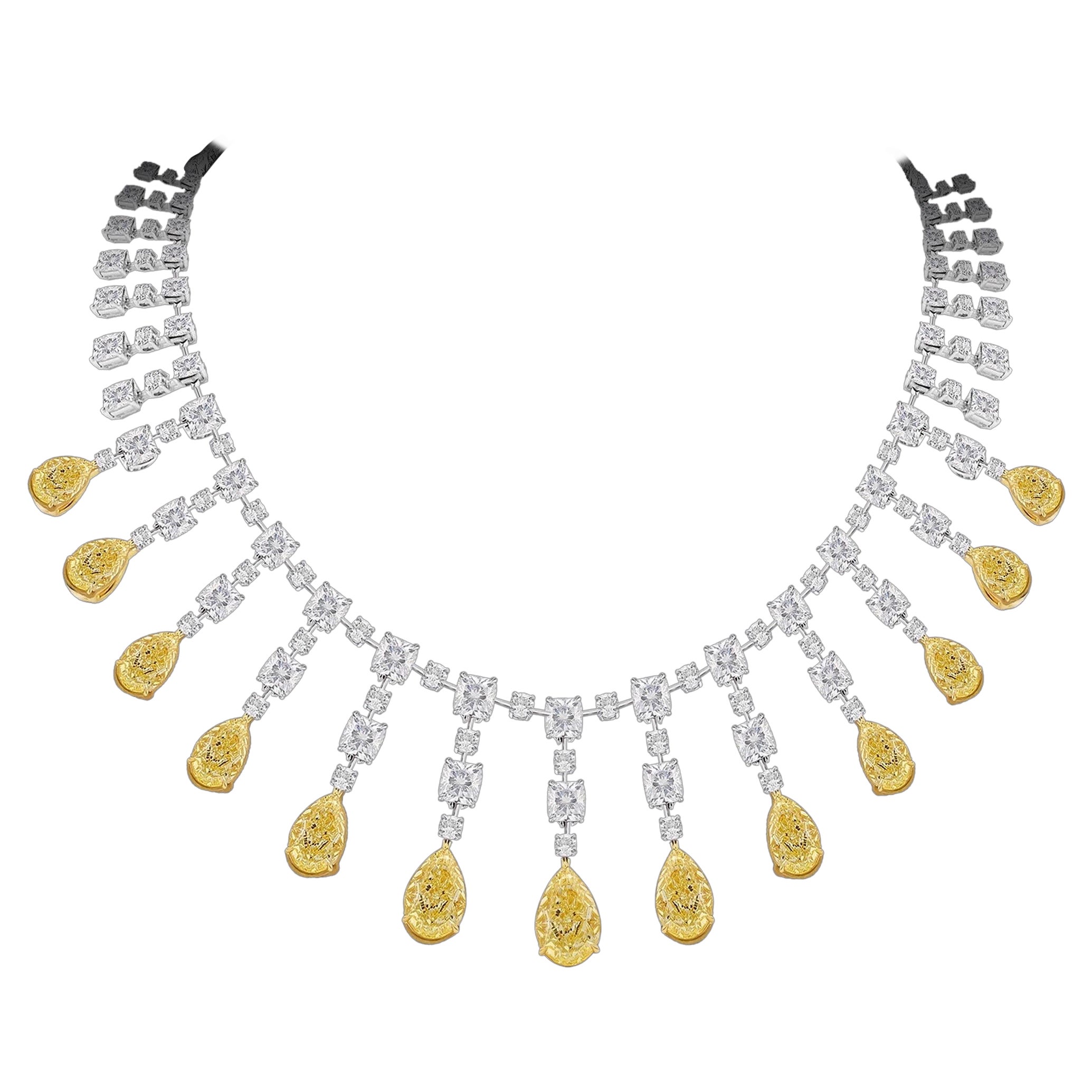Emilio Jewelry, collier de diamants fantaisie certifié Gia de 69,00 carats 