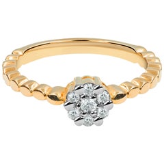 18k Gold Diamond Ring Delicate Engagement Ring Diamond Wedding Ring