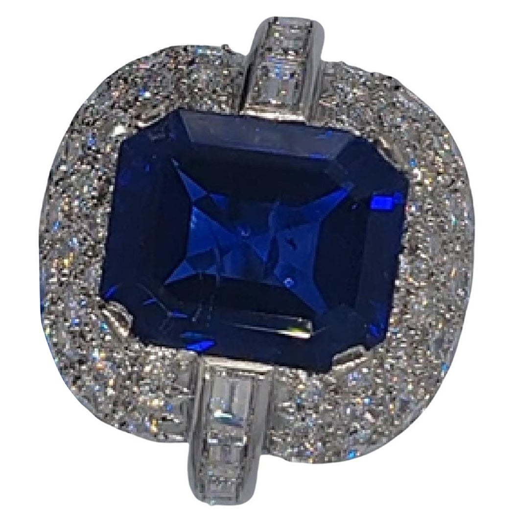 Exceptional Gubelin 6.29 Carat No Heat Royal Blue Myanmar Burmese Sapphire Ring