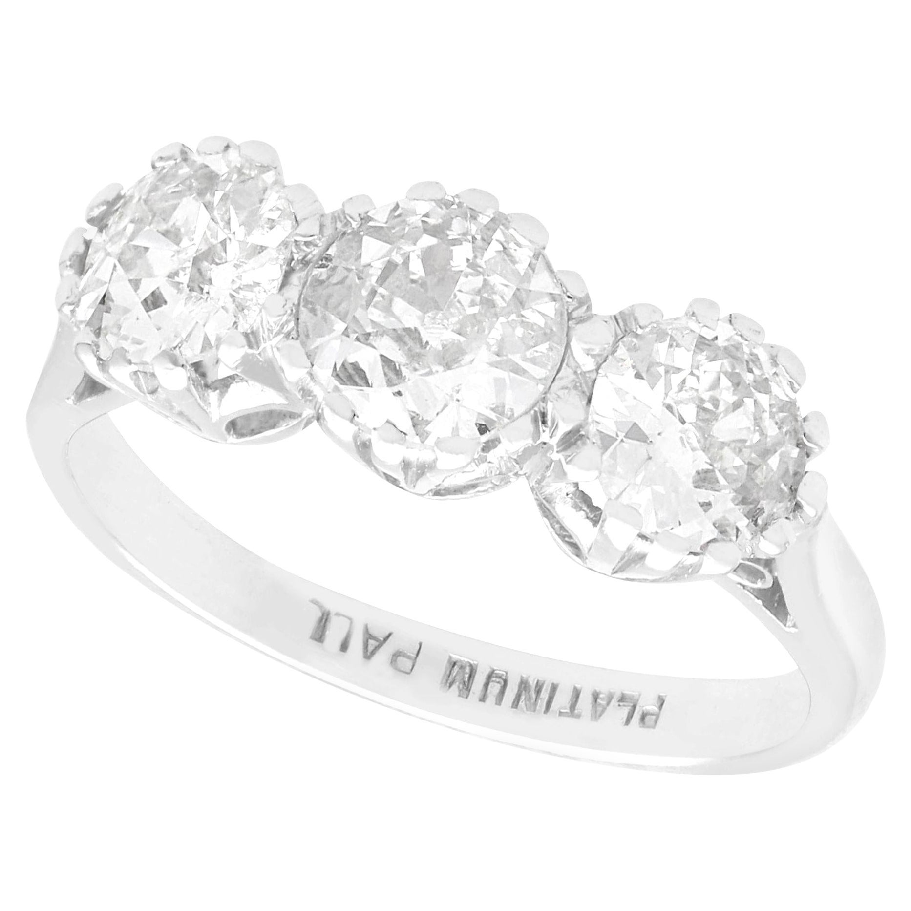 Vintage 1.32 Carat Diamond and Palladium Trilogy Ring