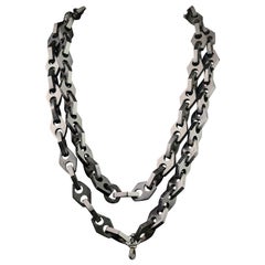 Antique Victorian Vulcanite Longuard Chain Necklace