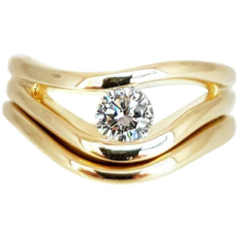 0.40 Carat GIA Cert Diamond Gold Ring