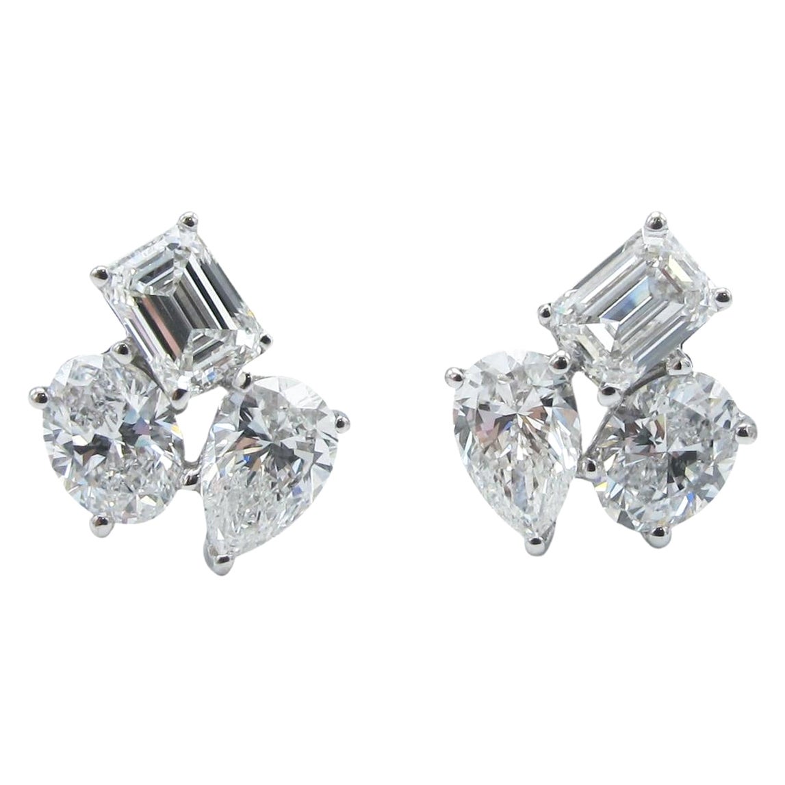 Emilio Jewelry 2.49 Carat Mixed Diamond Stud Earrings