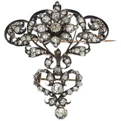 Great Victorian Two-Piece Diamond Silver Gold Brooch 5