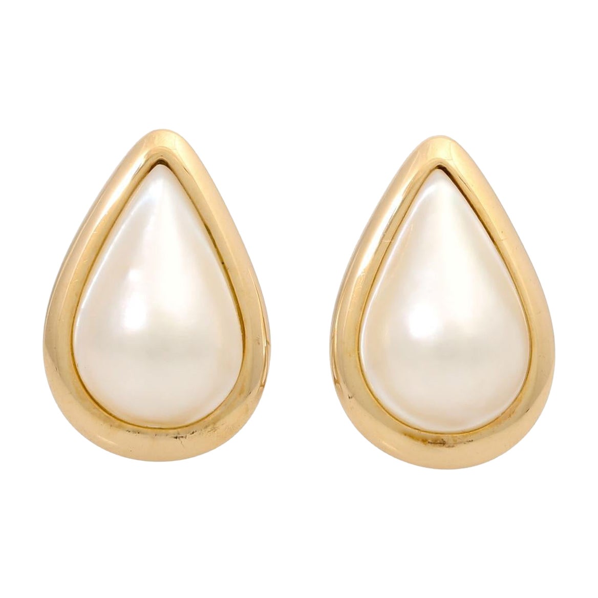 Mabe Pearl ClipOn Earrings with Diamond at 1stDibs ladies of