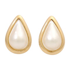 Couple Earrings with Clip, 2 Mabe Pearls