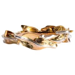 18K Fairmined Yellow and Red Gold, Handmade, One-of-a-kind, Laurel Leaves Ring 