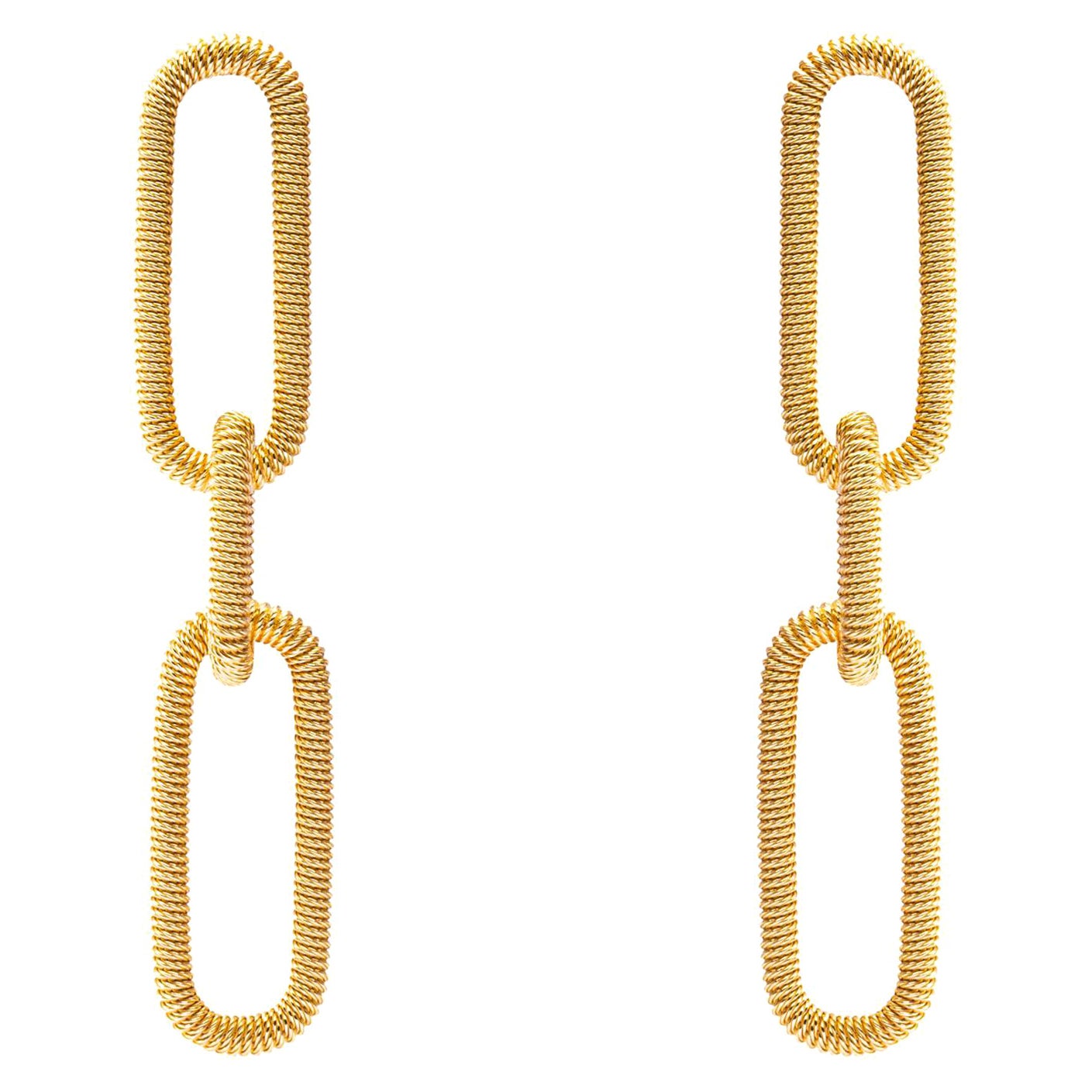 Alex Jona Gold-Plated Sterling Silver Link Chain Pendant Earrings