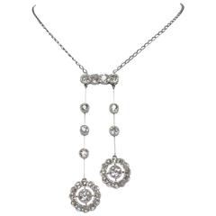 1910s Diamonds Platinum Negligee Necklace