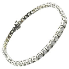 Bracelet tennis en or blanc 14 carats avec diamants de 7,2 carats