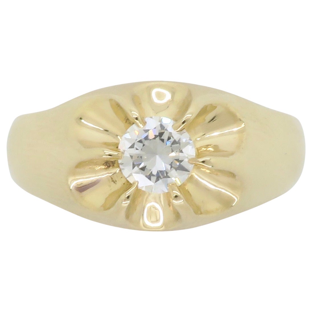 Anillo de diamantes solitario clásico para hombre
