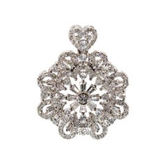 Stunning 18K White Gold Pendant with 0.74 Ct Natural Diamonds
