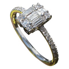 Diamond Ring White Gold 0.76 ct Loupeclean Manufactured in Italy with Passion