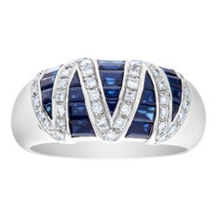 Sapphire and Diamond Ring in 18k White Gold