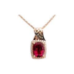 Le Vian Pendant featuring Raspberry Rubellite Chocolate Diamonds , Vanilla Di