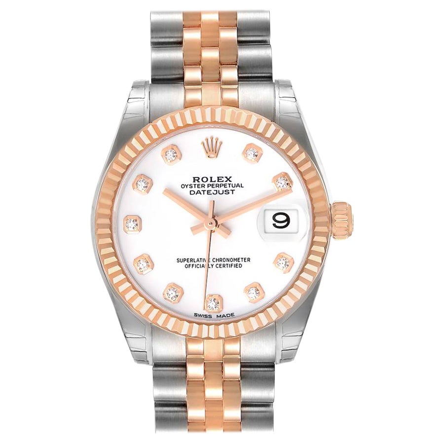 Rolex Datejust 31 178245 Ladies Rose Gold Watch at 1stDibs | rolex date ...