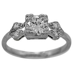 Art Deco .65 Carat Diamond Platinum Engagement Ring