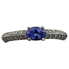 Oval Tanzanite & Diamond White Gold Ring