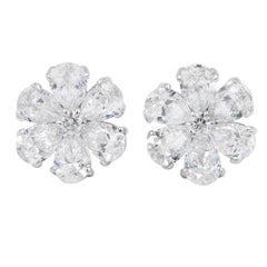 Emilio Jewelry Gia Certified .50 Carat Each Diamond Cluster Earrings