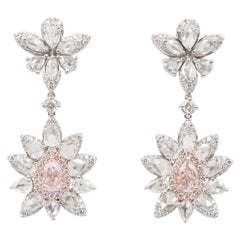 Emilio Jewelry Gia Certified 4.67 Carat Pink Diamond Earrings 