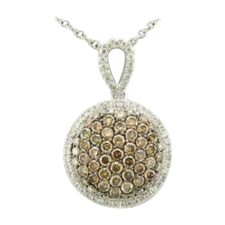 Pendentif de vente en forme de grand chantillon avec diamants chocolat et diamants Vanilla