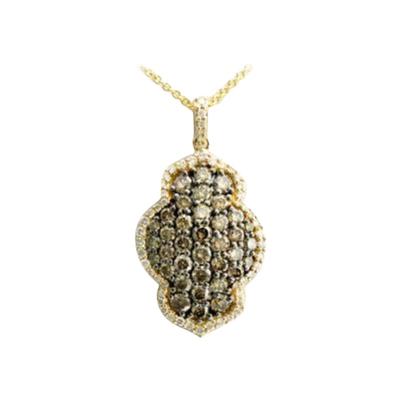 Pendentif de vente en forme de grand chantillon avec diamants chocolat et diamants Vanilla