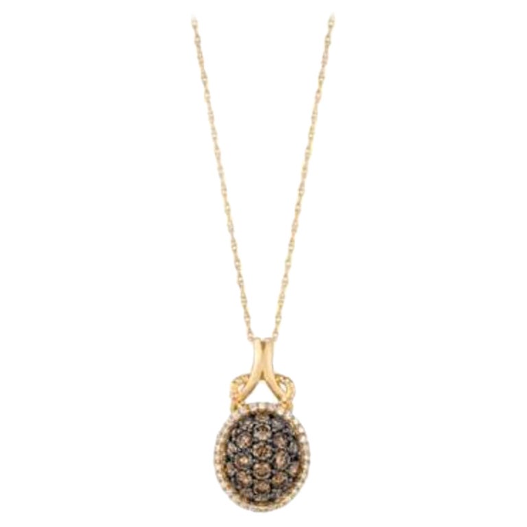 Pendentif de vente en forme de grand chantillon avec diamants chocolat et diamants Vanilla