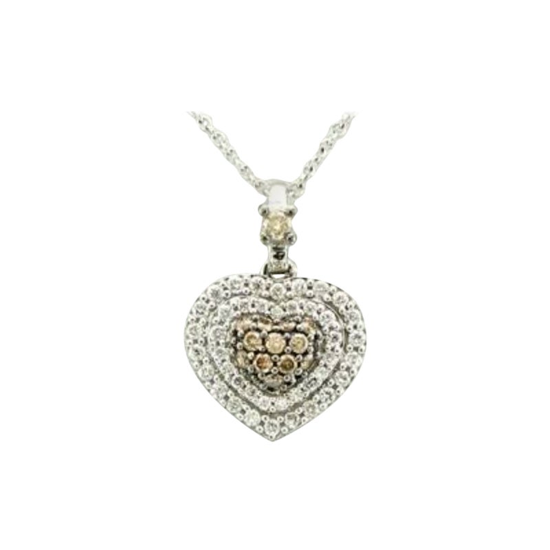 Pendentif de vente en forme de grand chantillon avec diamants chocolat et diamants Vanilla