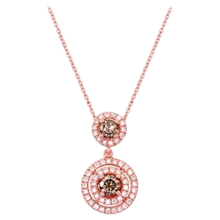 Pendentif de vente en forme de grand chantillon avec diamants chocolat et diamants Vanilla