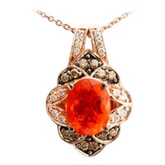 Le Vian Chocolatier Pendant Featuring Neon Tangerine Fire Opal Chocolate