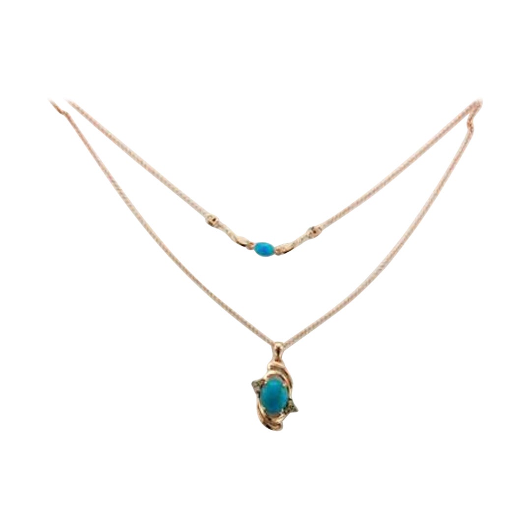 Grand Sample Sale Necklace Featuring Matrix Turquoise Chocolate Diamonds Set For Sale