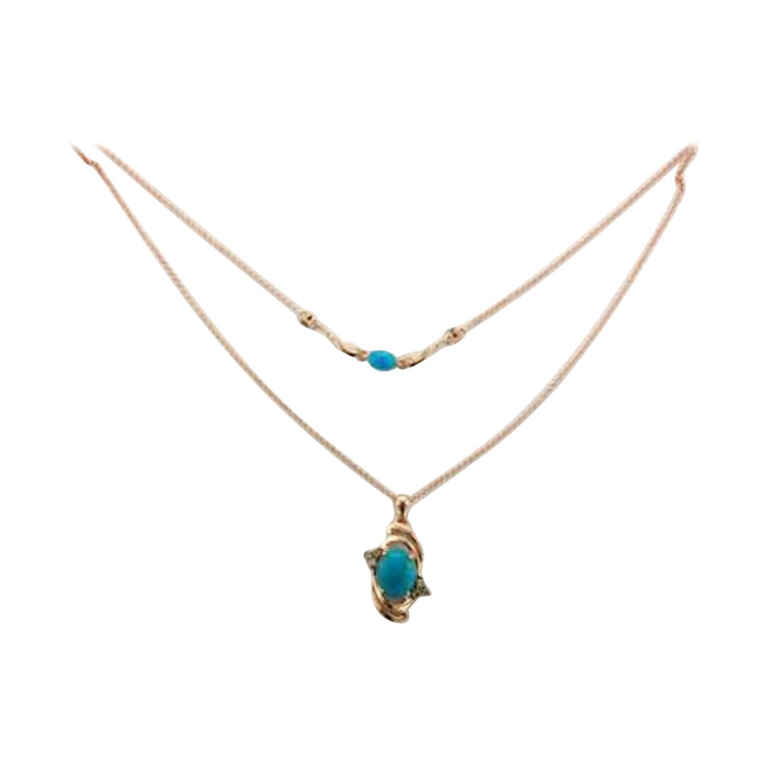 Collana Grand Sample Sale con turchese Matrix e diamanti al cioccolato incastonati in vendita
