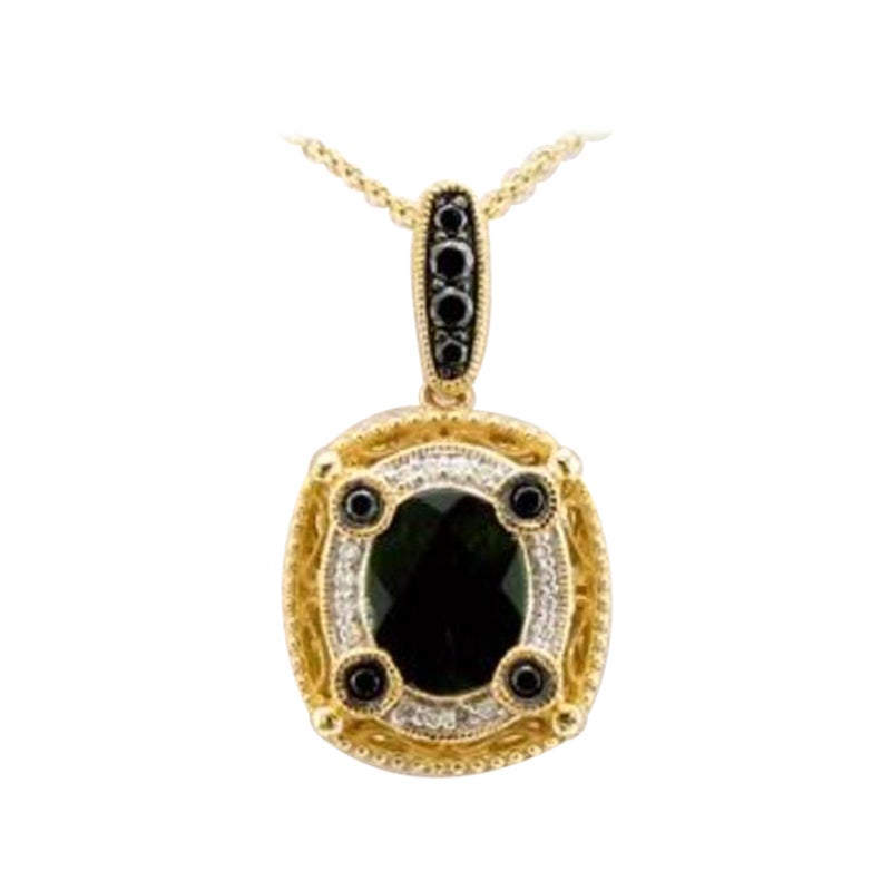 Arusha Exotics Pendant Featuring Pistachio Diopside Blackberry Diamonds For Sale