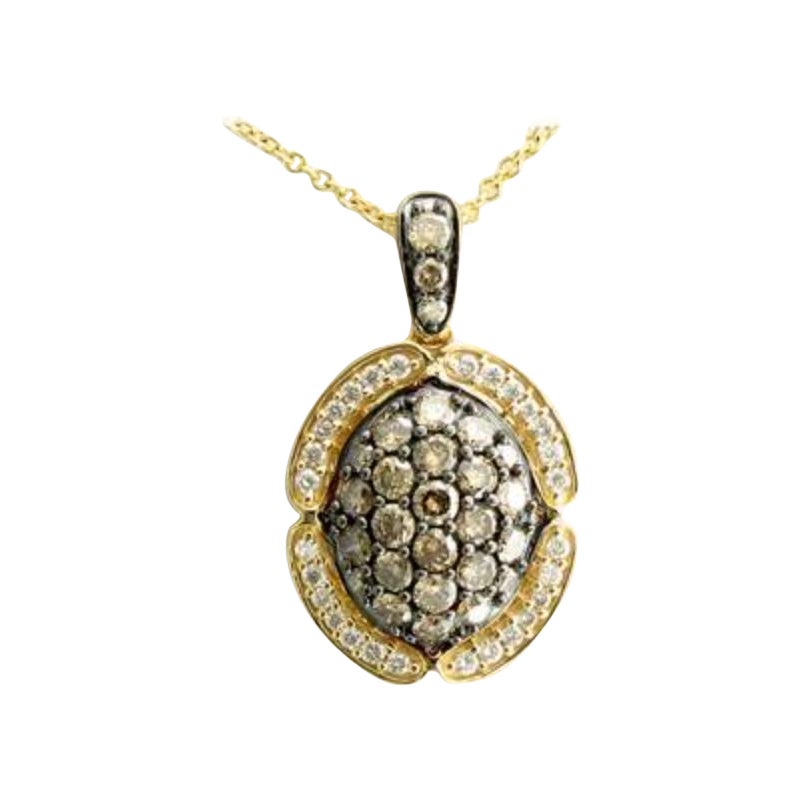 Pendentif de vente en forme de grand chantillon avec diamants chocolat et diamants Vanilla