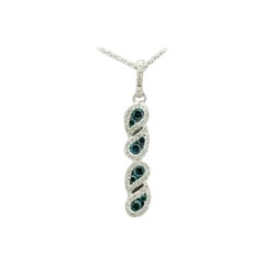 Le Vian Pendentif exotique orn de diamants bleu-vert et de diamants Vanilla