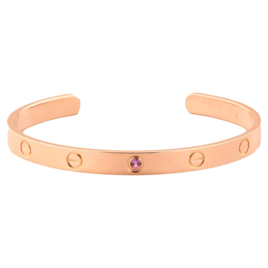 Cartier Rose Gold Love Bangle with Pink Sapphire
