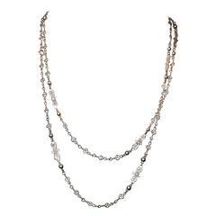 1900 Silver Filigree Chain Necklace 11