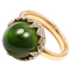 Pomellato Chimera Peridot Diamond Two Color Gold Ring