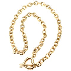 Tiffany & Co. Heart and Arrow Link Toggle Gold Necklace