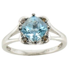 Le Vian Chocolatier Ring featuring Sea Blue Aquamarine Chocolate Diamonds set