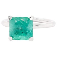 **No Reserve Price**  IGI Certified 2.37ct Emerald Solitaire Ring 14k White Gold