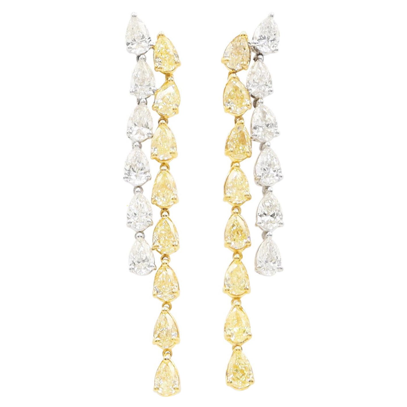 Emilio Jewelry 5.52 Carat Yellow Diamond Drop Earrings For Sale